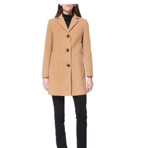 MARALYN & ME Juniors' Single-Breasted Reefer Coat jacket size camel XL